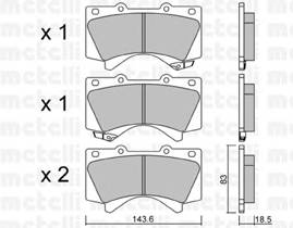 METELLI 22-0821-0 Комплект гальмівних колодок,