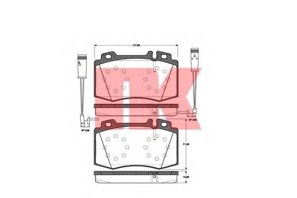 NK 223347 Комплект тормозных колодок,