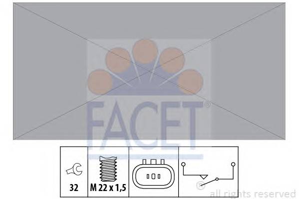 FACET 7.6308 Вимикач, фара заднього