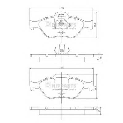 NIPPARTS J3603065 Комплект гальмівних колодок,