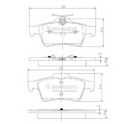 NIPPARTS N3613022 Комплект гальмівних колодок,