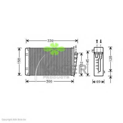 KAGER 32-0164 Теплообмінник, опалення салону