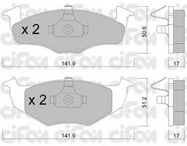 CIFAM 822-206-0 Комплект гальмівних колодок,