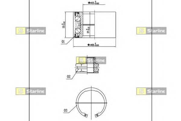 STARLINE LO 01401 Пiдшипник ступицi колеса