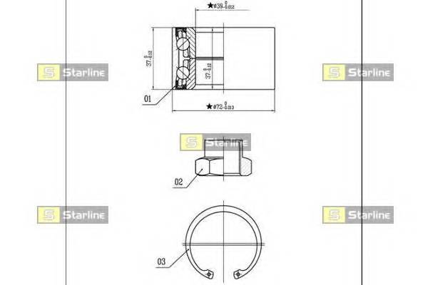 STARLINE LO 01432 Пiдшипник ступицi колеса