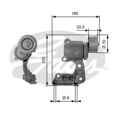 GATES T38410 Натяжной ролик, поликлиновой