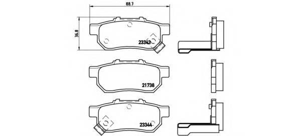 BREMBO P 28 025 Комплект тормозных колодок,