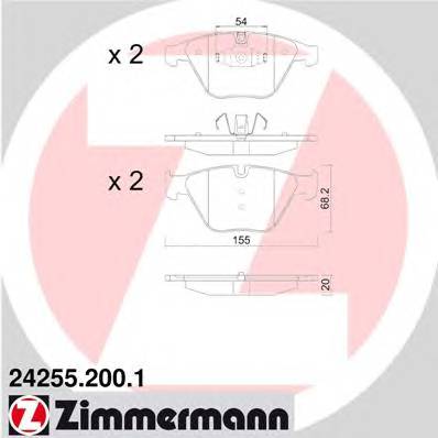 ZIMMERMANN 24255.200.1 Комплект гальмівних колодок,