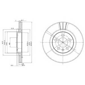 DELPHI BG3036 Тормозной диск