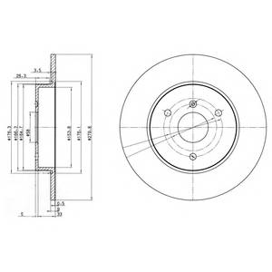 DELPHI BG3526 Тормозной диск