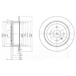 DELPHI BG3615 Тормозной диск