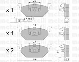 METELLI 22-0211-2 Комплект тормозных колодок,