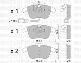 METELLI 22-0675-1 Комплект гальмівних колодок,