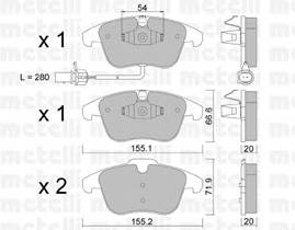 METELLI 22-0675-2 Комплект гальмівних колодок,