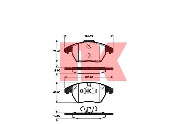 NK 221953 Комплект тормозных колодок,