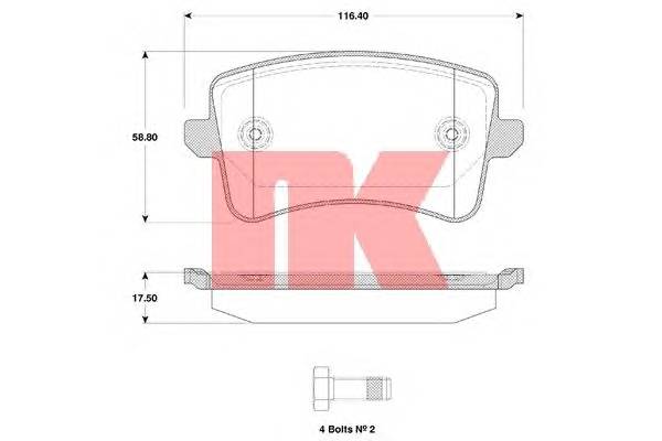 NK 224796 Комплект тормозных колодок,