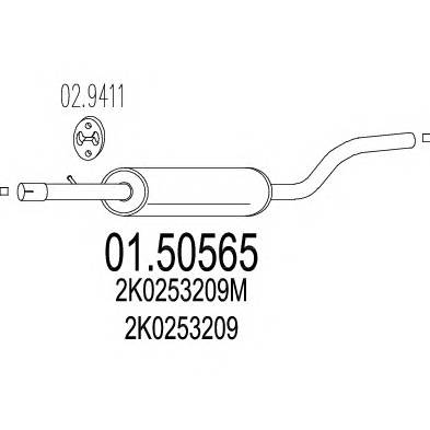MTS 01.50565 Середній глушник вихлопних