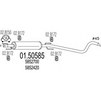 MTS 01.50585 Средний глушитель выхлопных