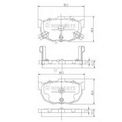 NIPPARTS J3610505 Комплект тормозных колодок,