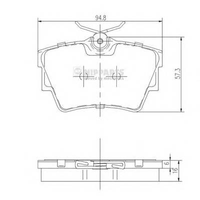 NIPPARTS J3611047 Комплект гальмівних колодок,