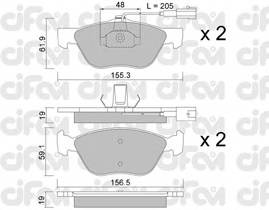 CIFAM 822-083-0 Комплект гальмівних колодок,