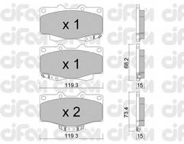 CIFAM 822-129-0 Комплект гальмівних колодок,