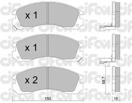 CIFAM 822-134-0 Комплект гальмівних колодок,