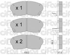 CIFAM 822-149-0 Комплект гальмівних колодок,