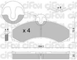 CIFAM 822-262-0 Комплект тормозных колодок,