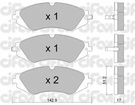 CIFAM 822-294-0 Комплект гальмівних колодок,