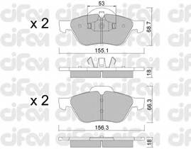 CIFAM 822-335-0 Комплект тормозных колодок,