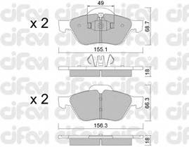 CIFAM 822-335-1 Комплект тормозных колодок,