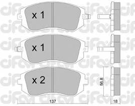 CIFAM 822-500-0 Комплект гальмівних колодок,