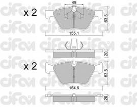 CIFAM 822-557-0 Комплект тормозных колодок,