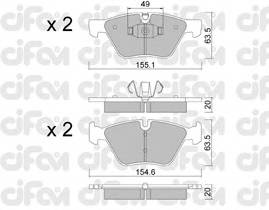 CIFAM 822-557-5 Комплект гальмівних колодок,