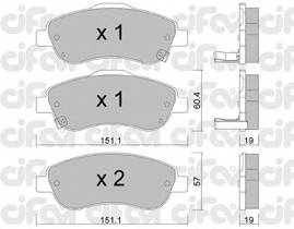 CIFAM 822-789-0 Комплект гальмівних колодок,