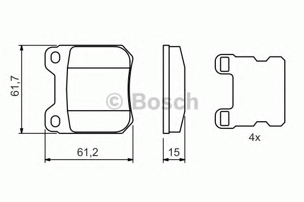 BOSCH 0 986 490 500 Комплект гальмівних колодок,