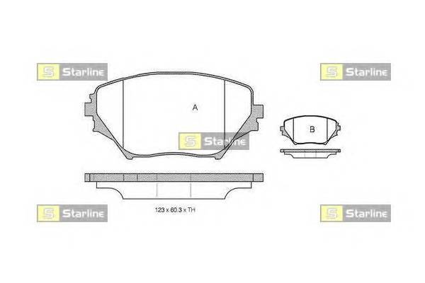 STARLINE BDS832P Гальмiвнi колодки, к-кт.