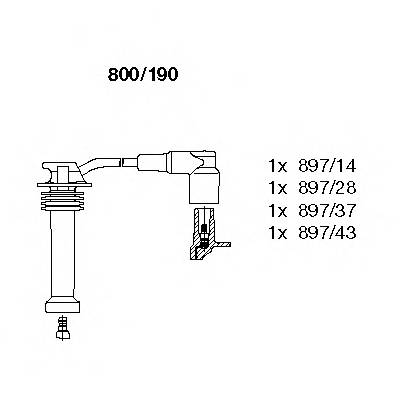 BREMI 800/190 Комплект дротів запалювання