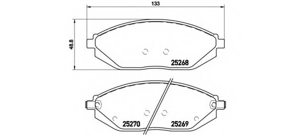 BREMBO P 10 054 Комплект гальмівних колодок,