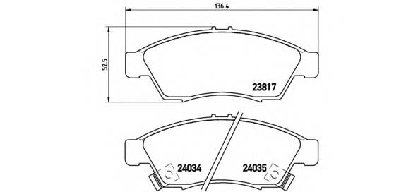 BREMBO P 79 014 Комплект гальмівних колодок,