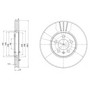 DELPHI BG2729 Тормозной диск