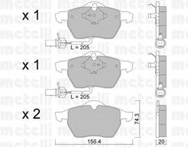 METELLI 22-0314-0 Комплект тормозных колодок,