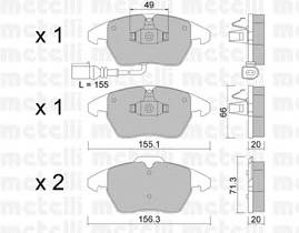 METELLI 22-0548-0 Комплект тормозных колодок,