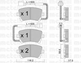 METELLI 22-0554-1 Комплект гальмівних колодок,