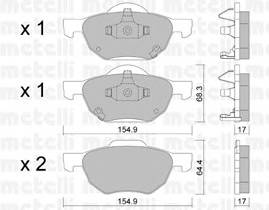 METELLI 22-0730-0 Комплект гальмівних колодок,