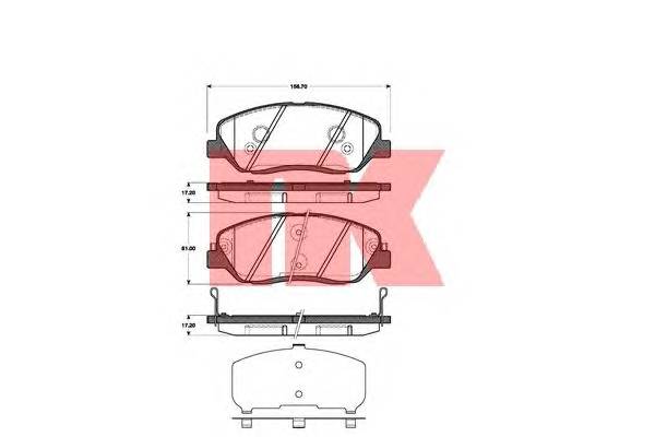 NK 223427 Комплект тормозных колодок,