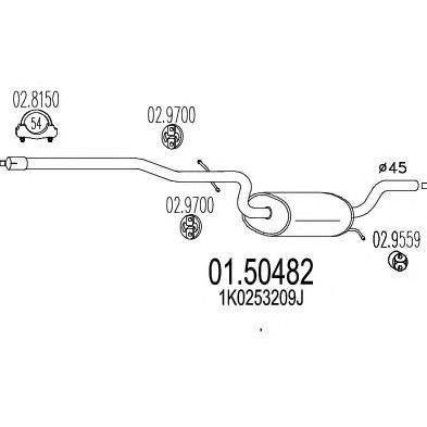 MTS 01.50482 Средний глушитель выхлопных