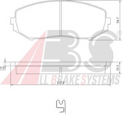 A.B.S. 37531 Комплект гальмівних колодок,