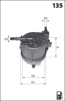 MECAFILTER ELG5242 Топливный фильтр